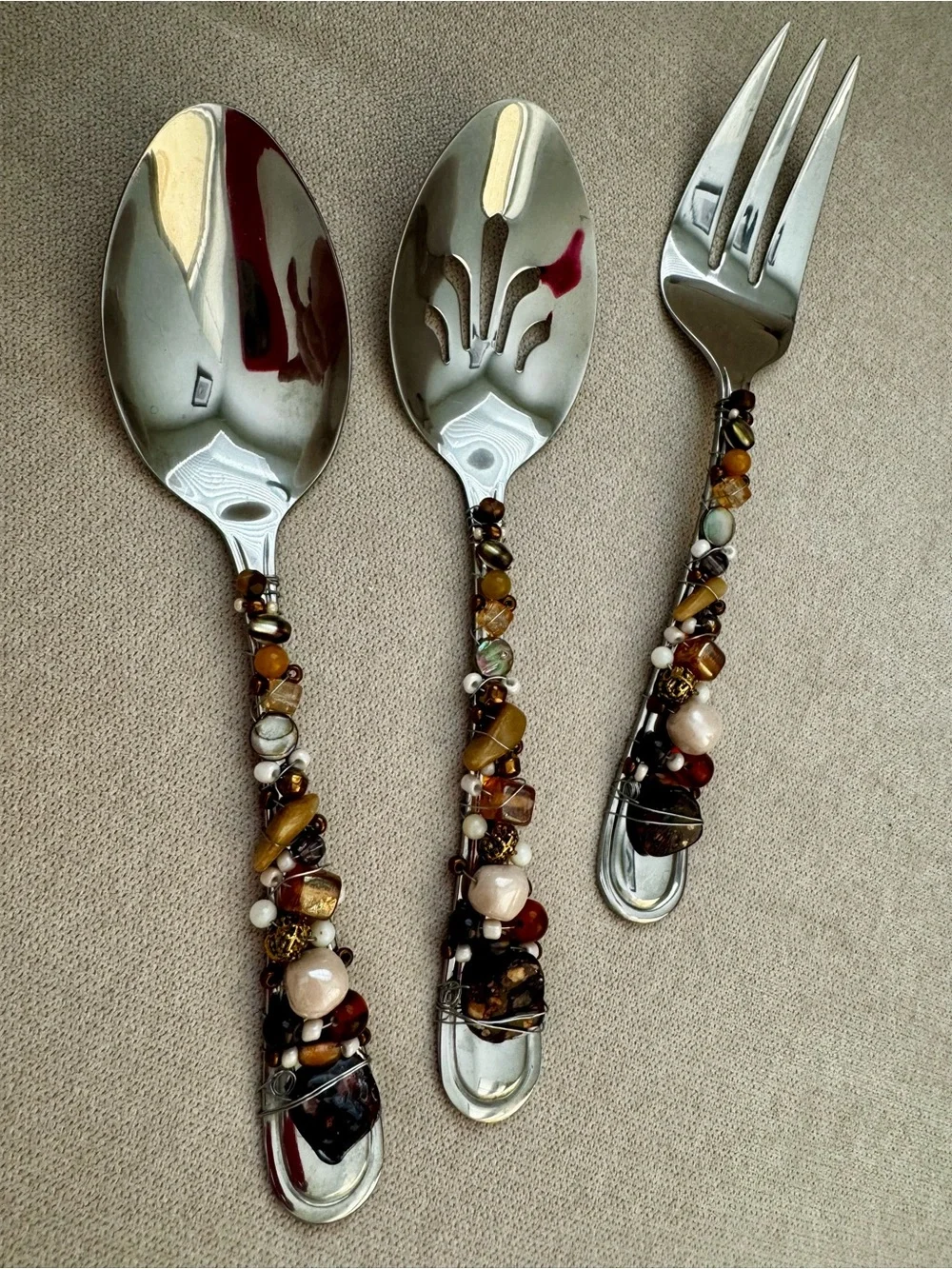 Artesian Embellished Serving Utensils Handmade